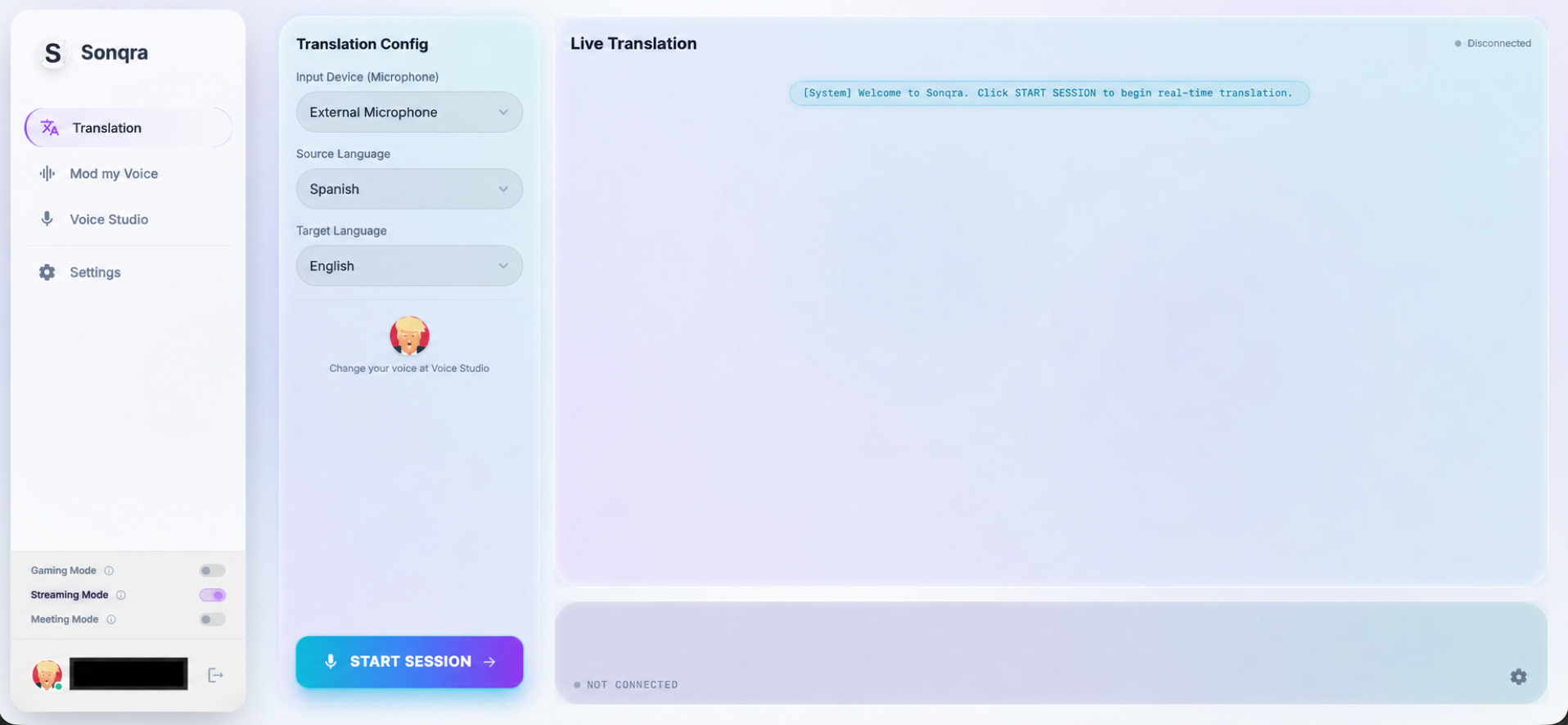Sonqra interface